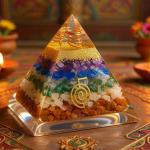 Orgonite Pyramid with 7 Chakra Crystals