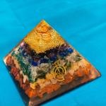 Orgonite Pyramid with 7 Chakra Crystals